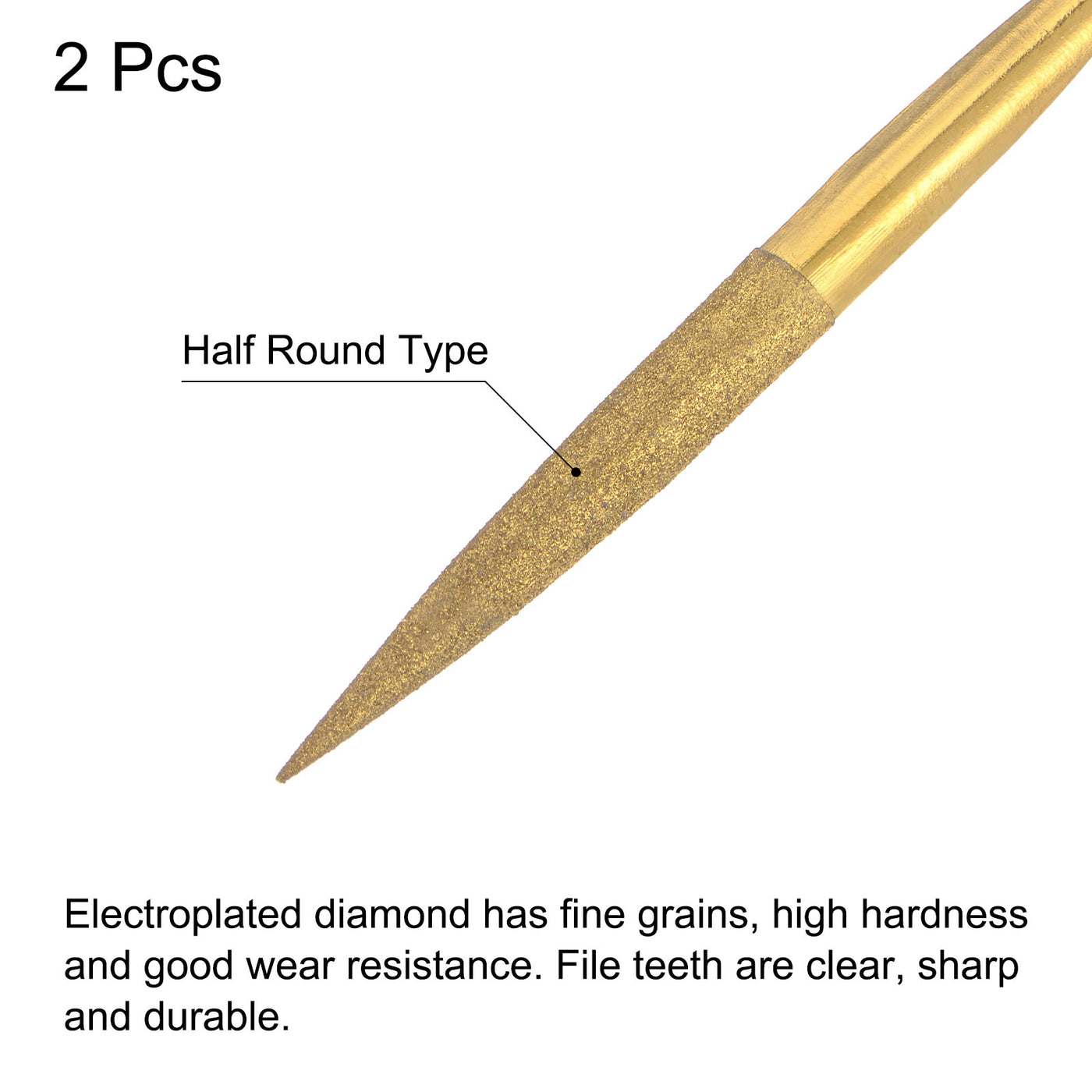 Harfington Titanium Coated Diamond Needle Files with Handle