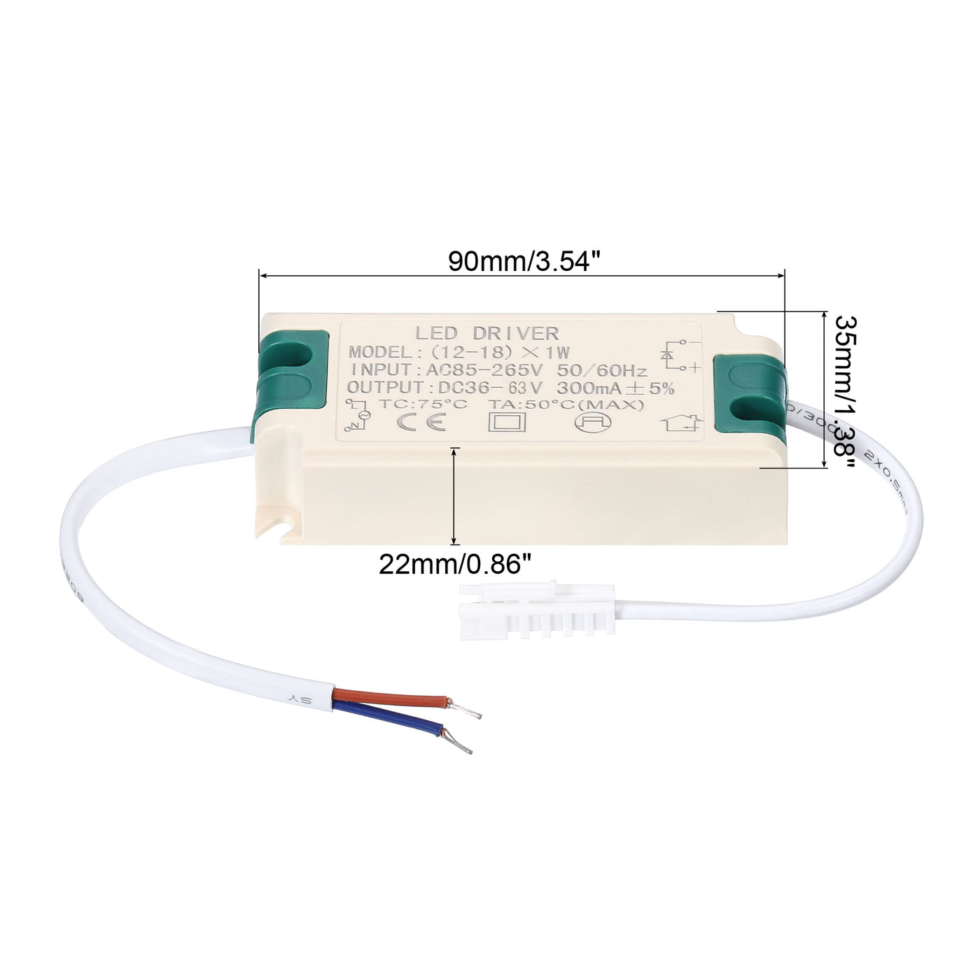 Harfington LED Driver, DC AC Male Connector Constant Current Rectifier Transformer Power Supply