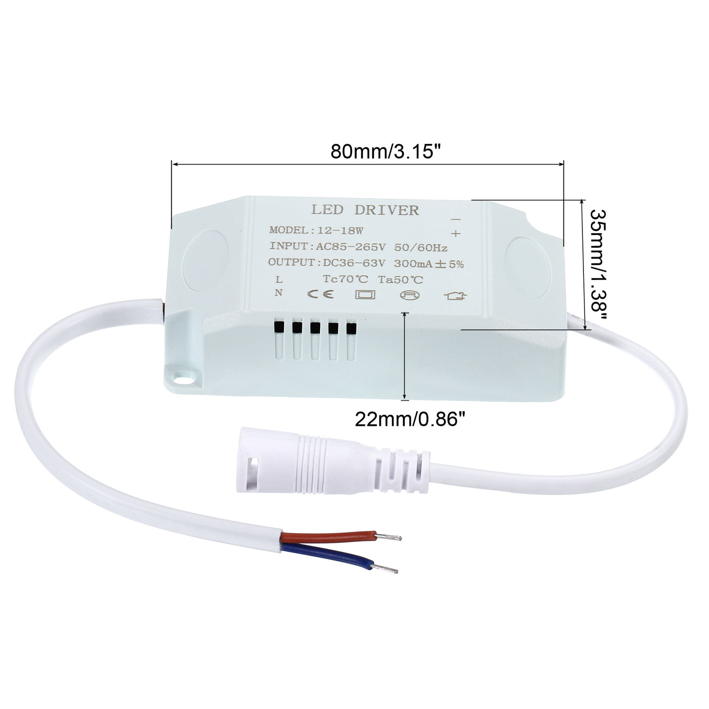 Harfington Uxcell  LED Driver AC Output DC Female Connector Transformer