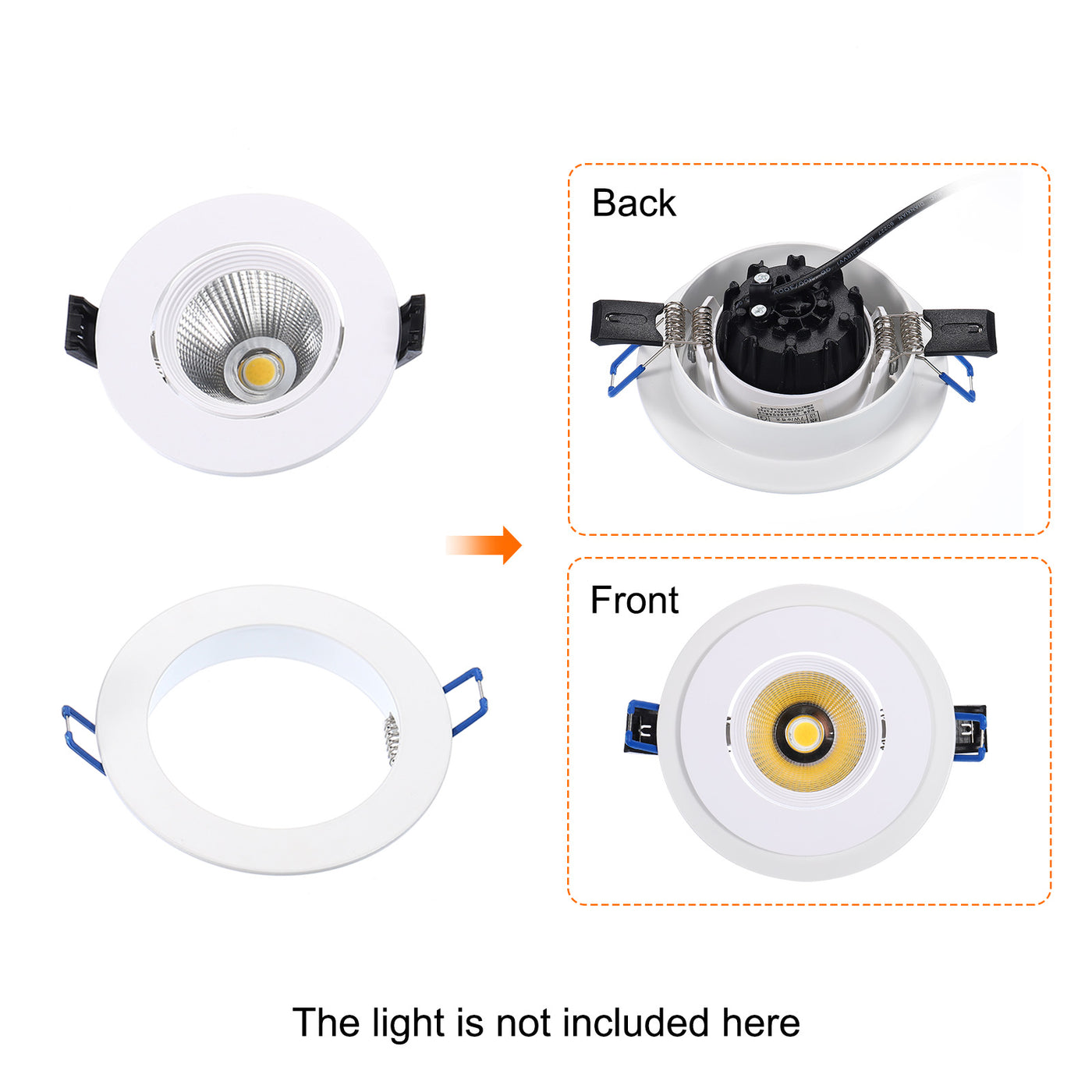 Harfington Light Trim Ring, Aluminum Alloy Circular Light Cover Lighting Fixture for Ceiling Wall Recessed Can Downlights