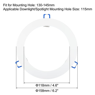 Harfington Innendurchmesser Lichtzierring, runde Lichtabdeckung aus Aluminiumlegierung für Decken- und Wandeinbauleuchten