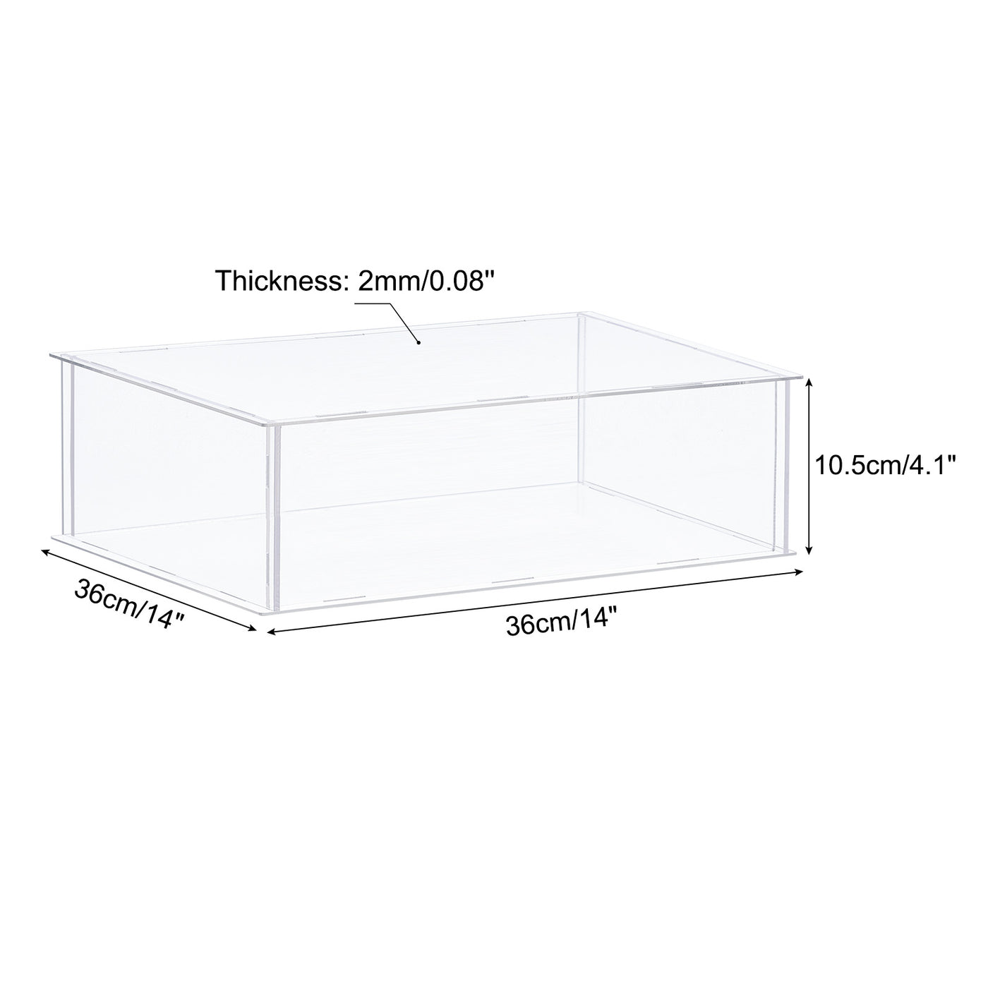 Harfington Acrylic Display Case Plastic Box Cube Storage Box Assemble Dustproof Showcase