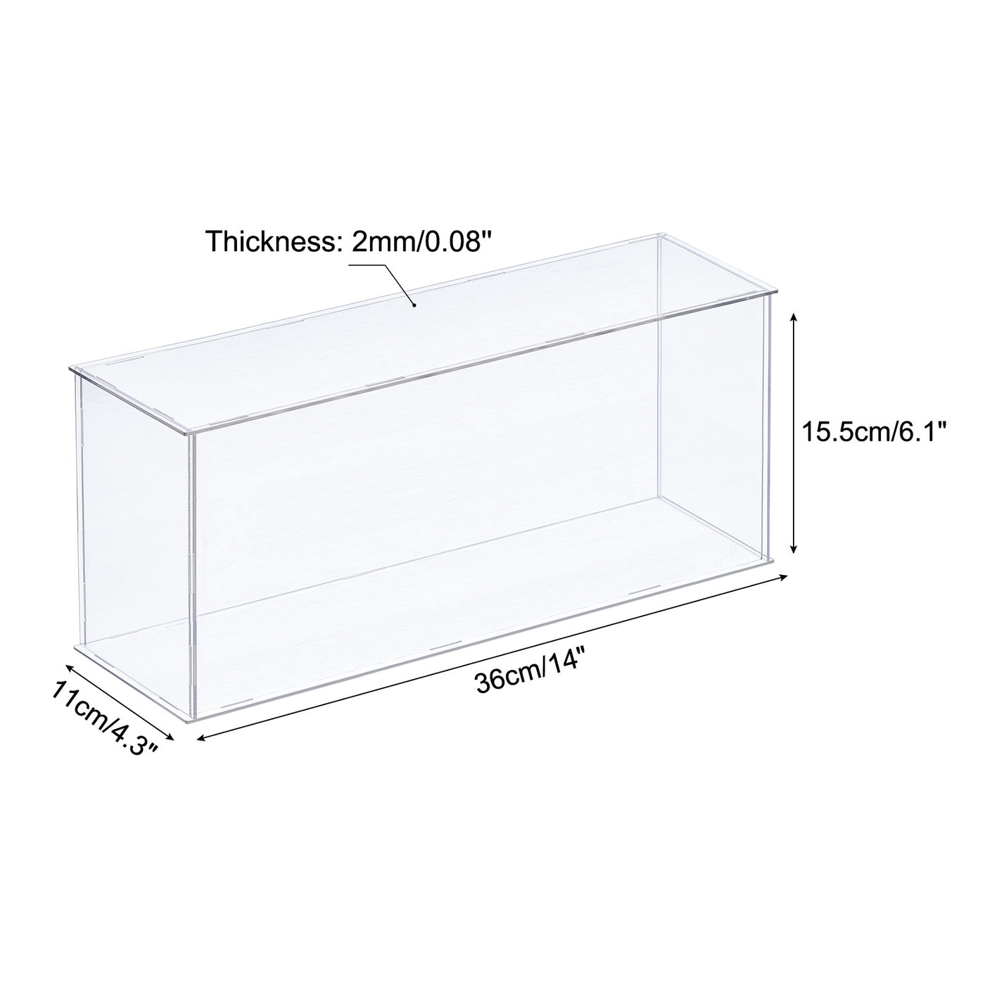 Harfington Acrylic Display Case Plastic Box Cube Storage Box Assemble Dustproof Showcase