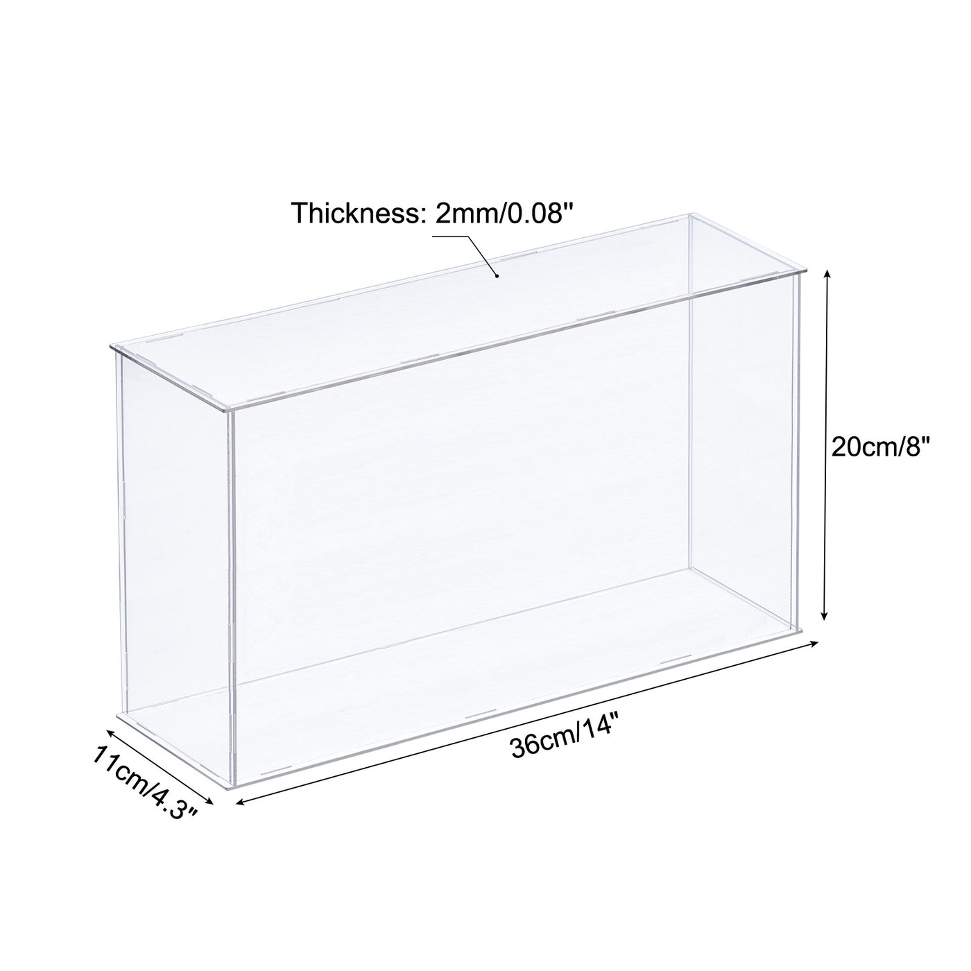 Harfington Acrylic Display Case Plastic Box Cube Storage Box Assemble Dustproof Showcase