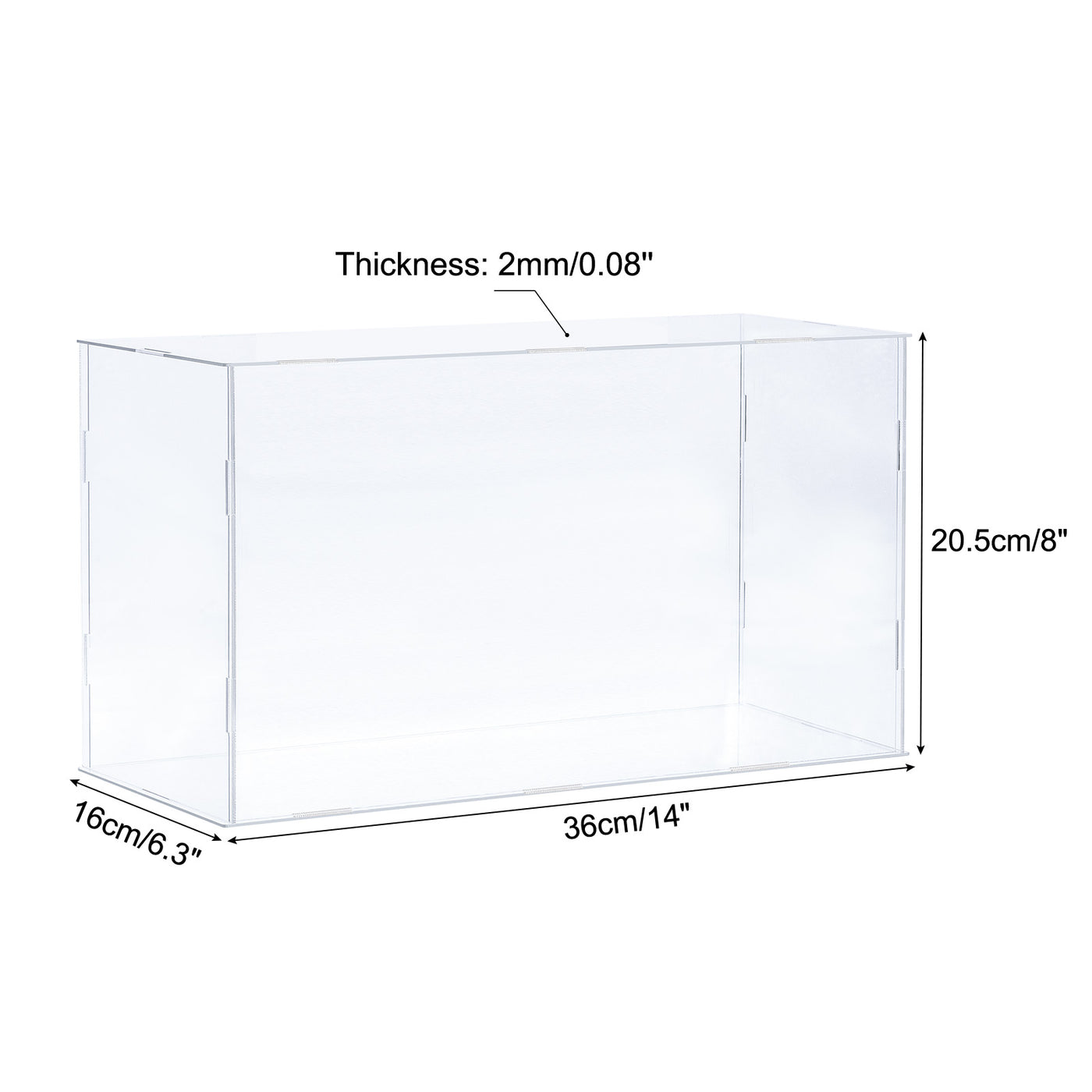 Harfington Acrylic Display Case Plastic Box Cube Storage Box Assemble Dustproof Showcase