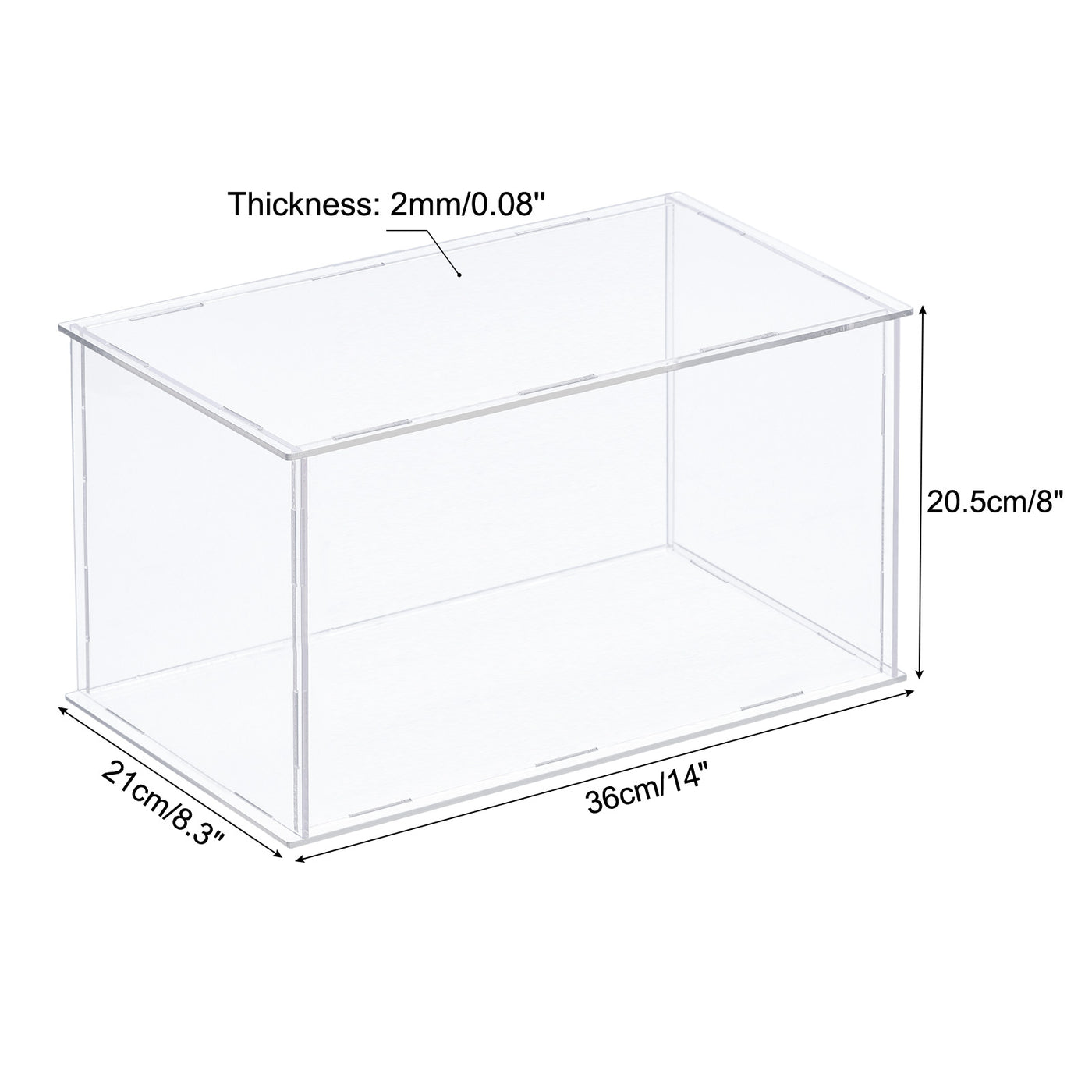 Harfington Acrylic Display Case Plastic Box Cube Storage Box Assemble Dustproof Showcase