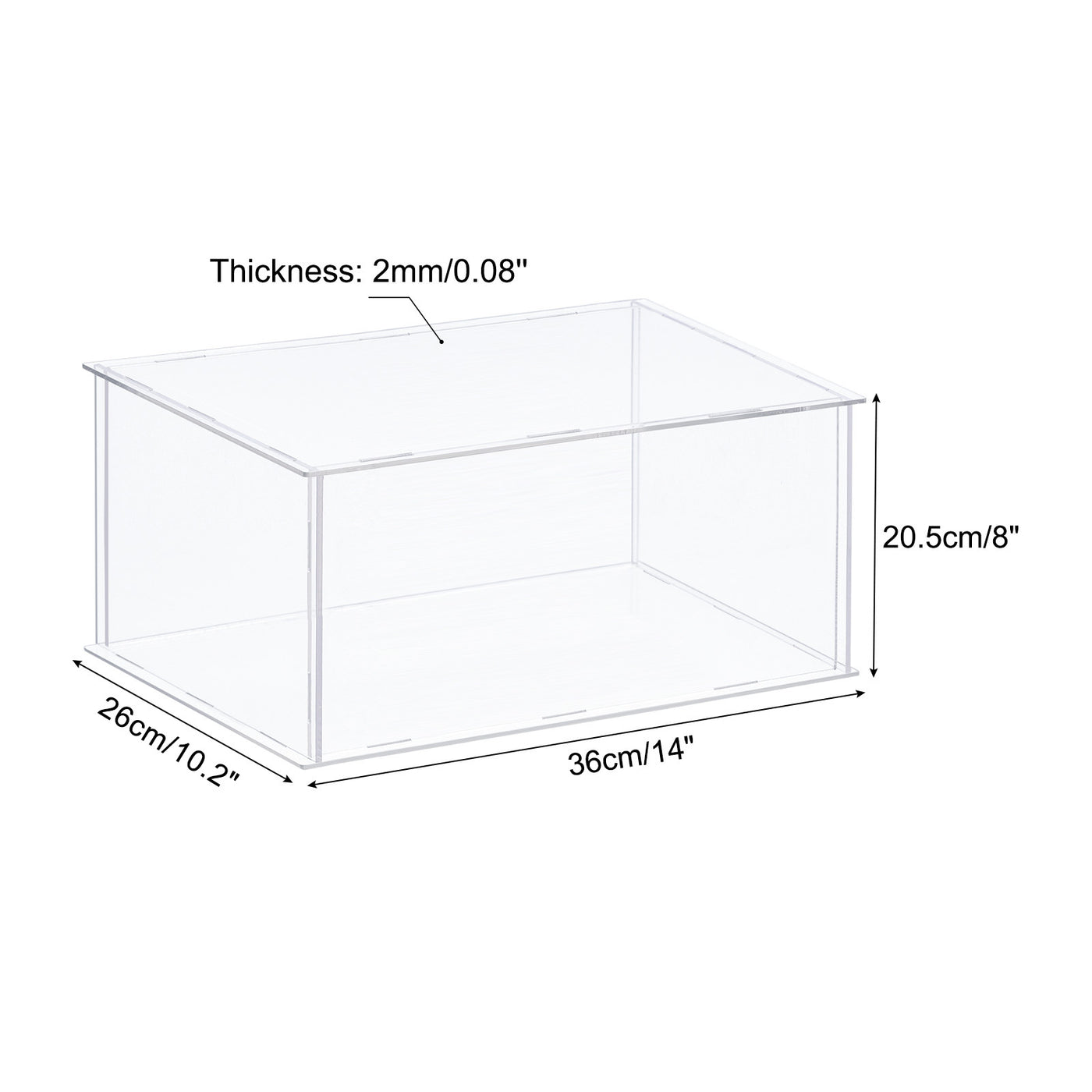 Harfington Acrylic Display Case Plastic Box Cube Storage Box Assemble Dustproof Showcase