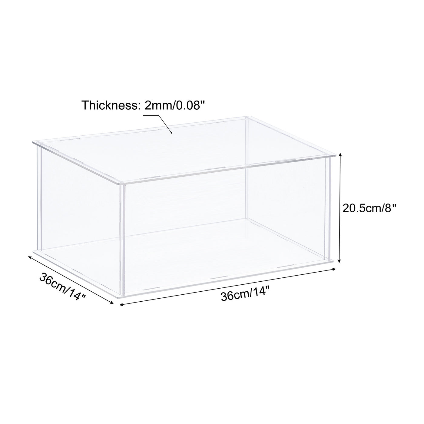 Harfington Acrylic Display Case Plastic Box Cube Storage Box Assemble Dustproof Showcase