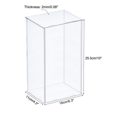 Harfington Acrylic Display Case Plastic Box Cube Storage Box Assemble Dustproof Showcase