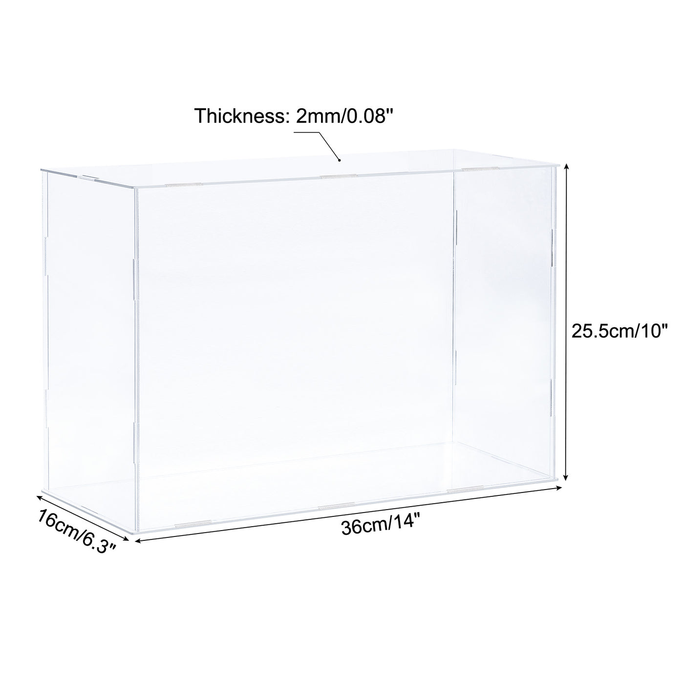 Harfington Acrylic Display Case Plastic Box Cube Storage Box Assemble Dustproof Showcase