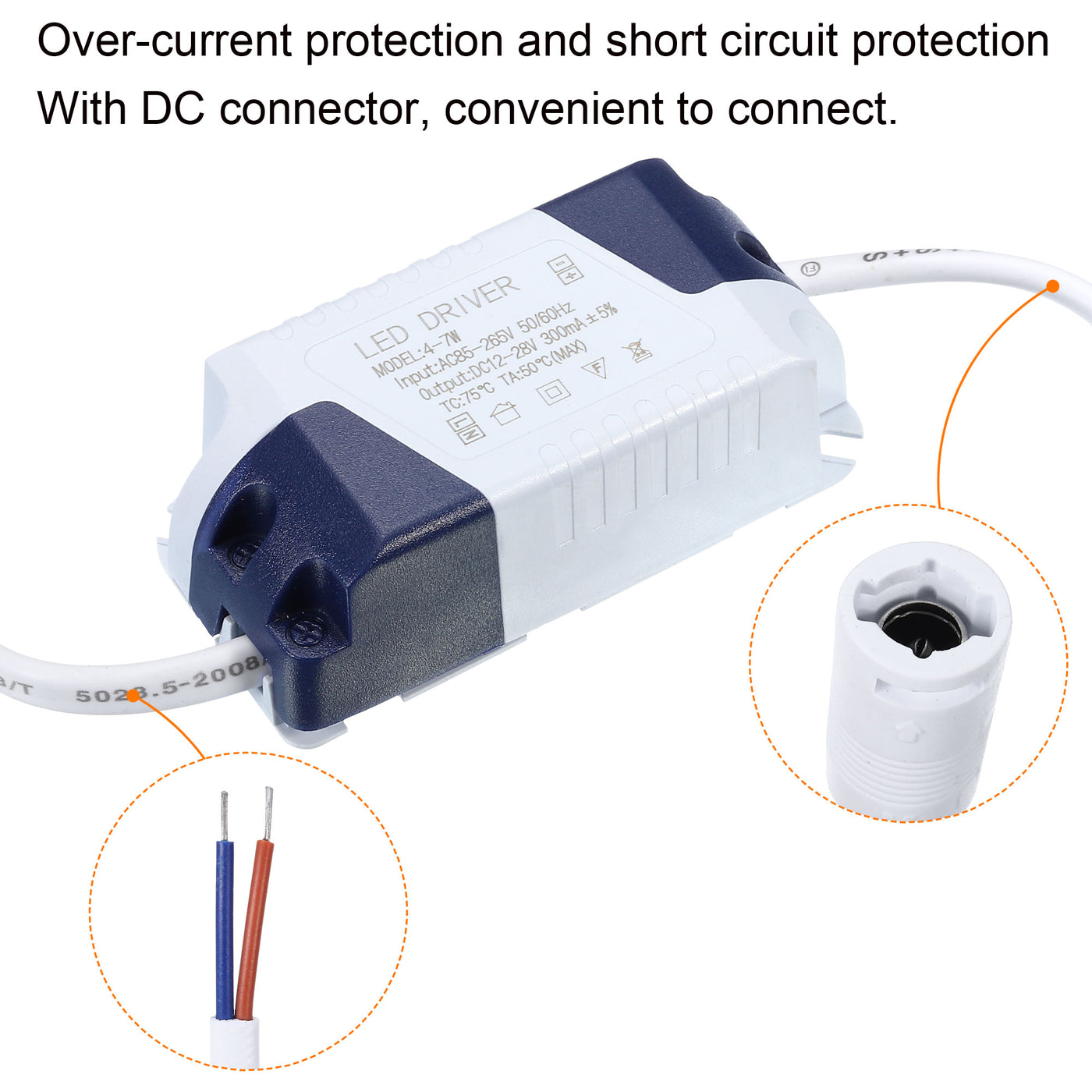 Harfington LED Driver, DC Female Connector Constant Current Rectifier Transformer Power Supply