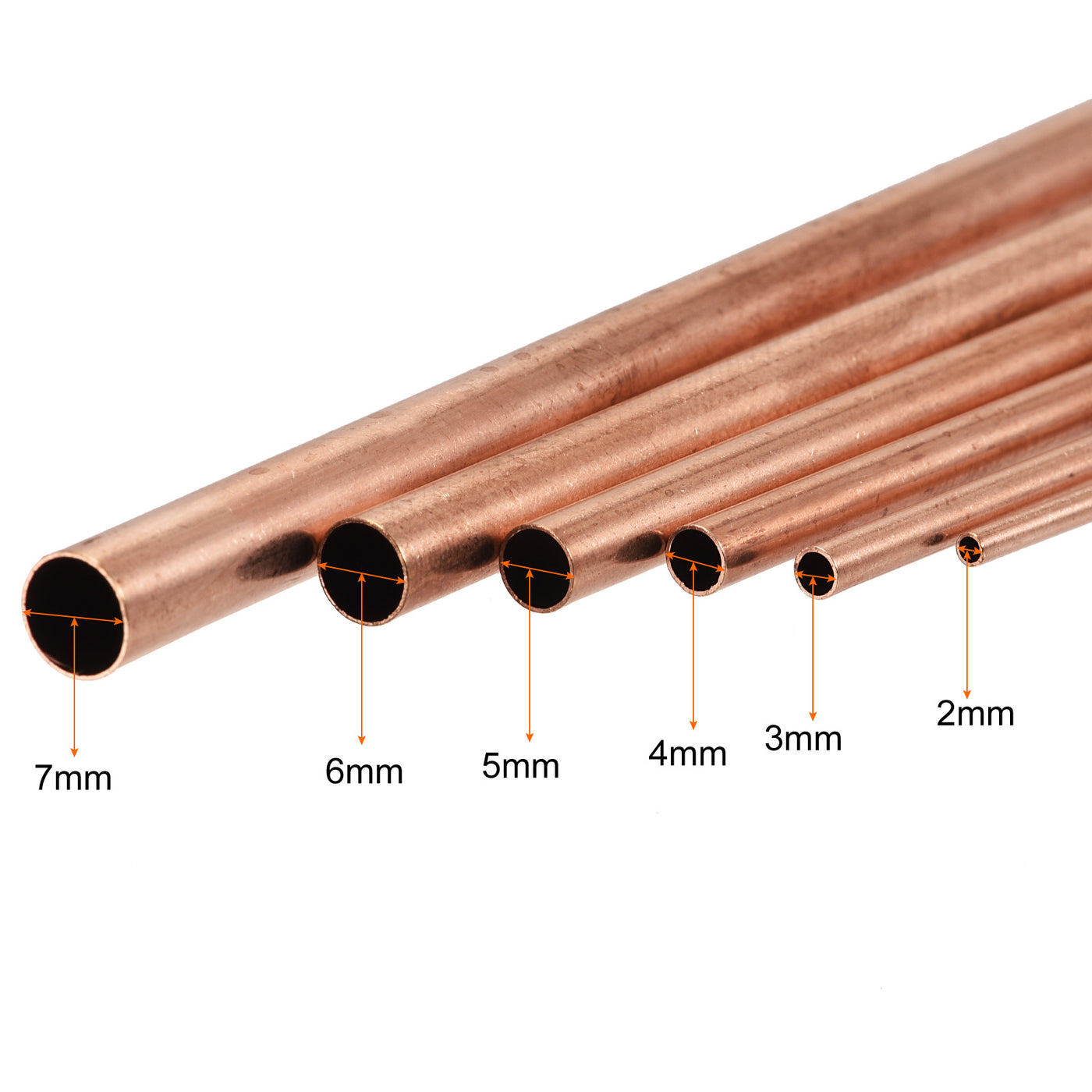 Harfington Uxcell Copper Tube, Round Metal Tubing for DIY