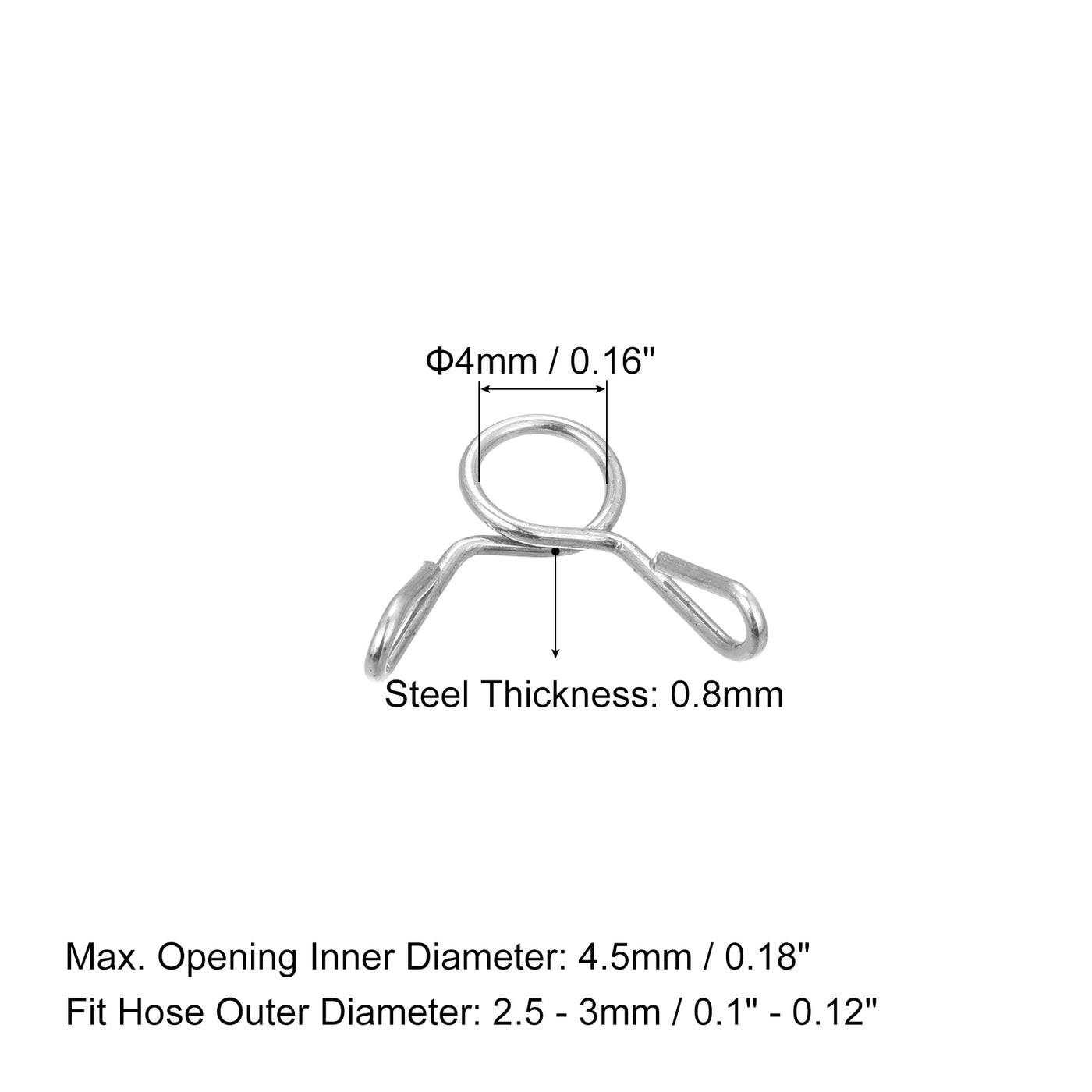 Harfington Fuel Line Hose Clips, 304 Stainless Steel Tubing Spring Hose Clamps