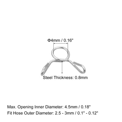 Harfington Fuel Line Hose Clips, 304 Stainless Steel Tubing Spring Hose Clamps