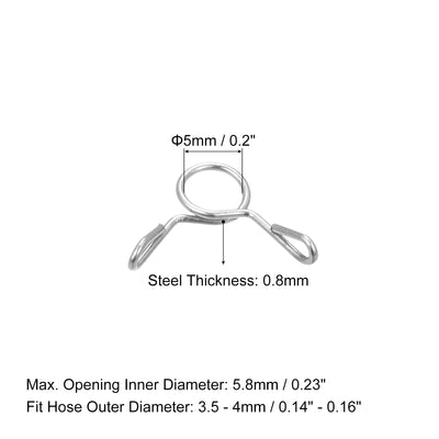 Harfington Fuel Line Hose Clips, 304 Stainless Steel Tubing Spring Hose Clamps