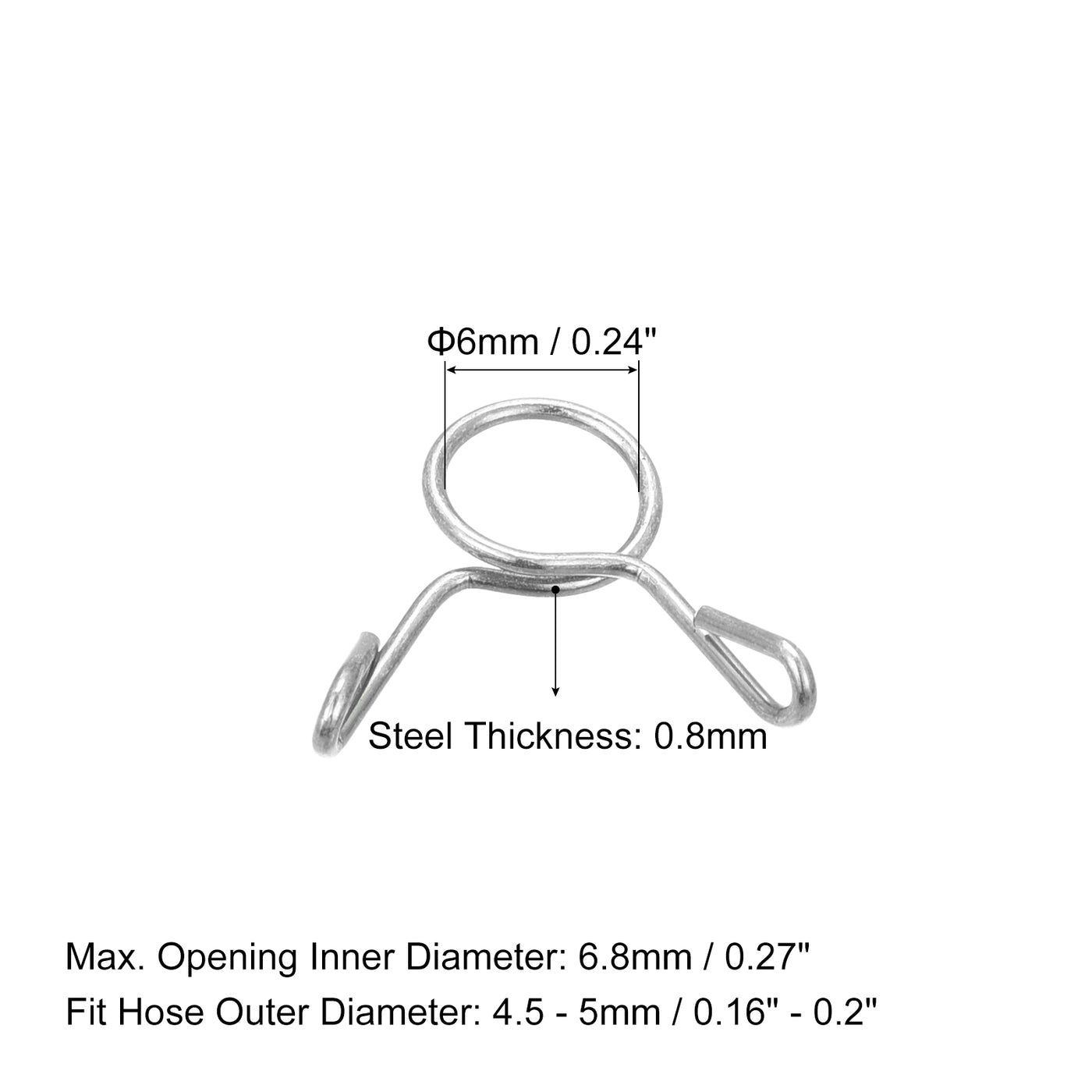 Harfington Fuel Line Hose Clips, 304 Stainless Steel Tubing Spring Hose Clamps