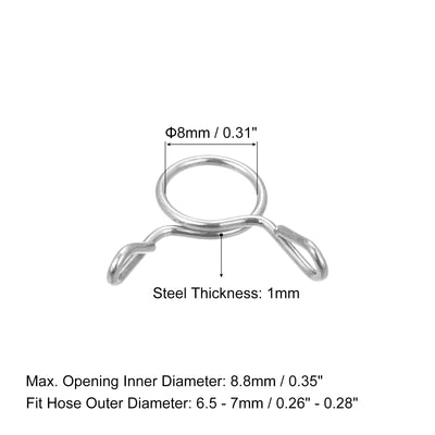 Harfington Fuel Line Hose Clips, 304 Stainless Steel Tubing Spring Hose Clamps