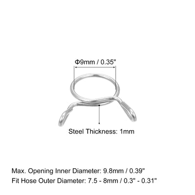 Harfington Fuel Line Hose Clips, 304 Stainless Steel Tubing Spring Hose Clamps