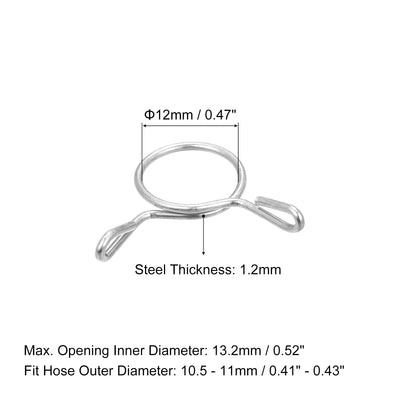 Harfington Fuel Line Hose Clips, 304 Stainless Steel Tubing Spring Hose Clamps