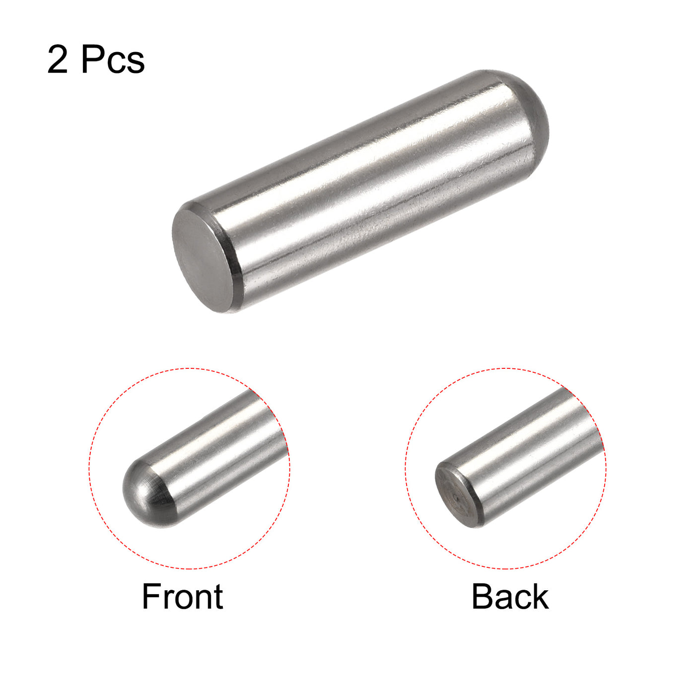 Harfington Dowel Pins, 304 Stainless Steel Round Head Flat Chamfered End Dowel Pin Wood Bunk Bed Shelf Pegs Support Shelves Fasten Element