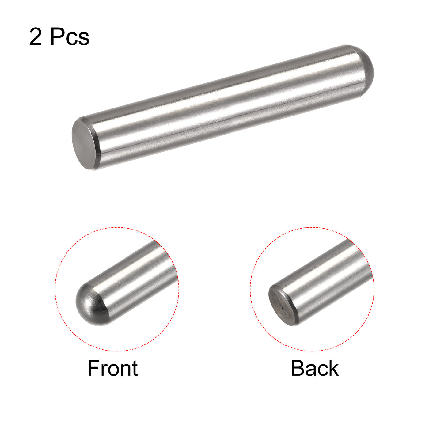 Harfington Dowel Pins, 304 Stainless Steel Round Head Flat Chamfered End Dowel Pin Wood Bunk Bed Shelf Pegs Support Shelves Fasten Element