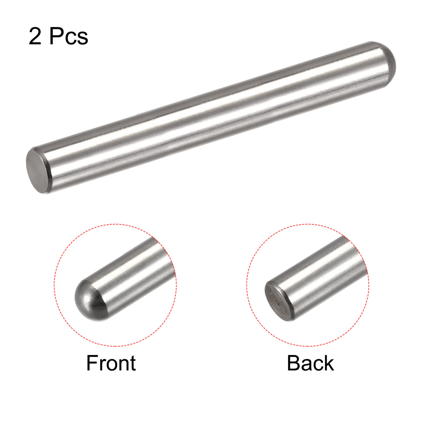 Harfington Dowel Pins, 304 Stainless Steel Round Head Flat Chamfered End Dowel Pin Wood Bunk Bed Shelf Pegs Support Shelves Fasten Element