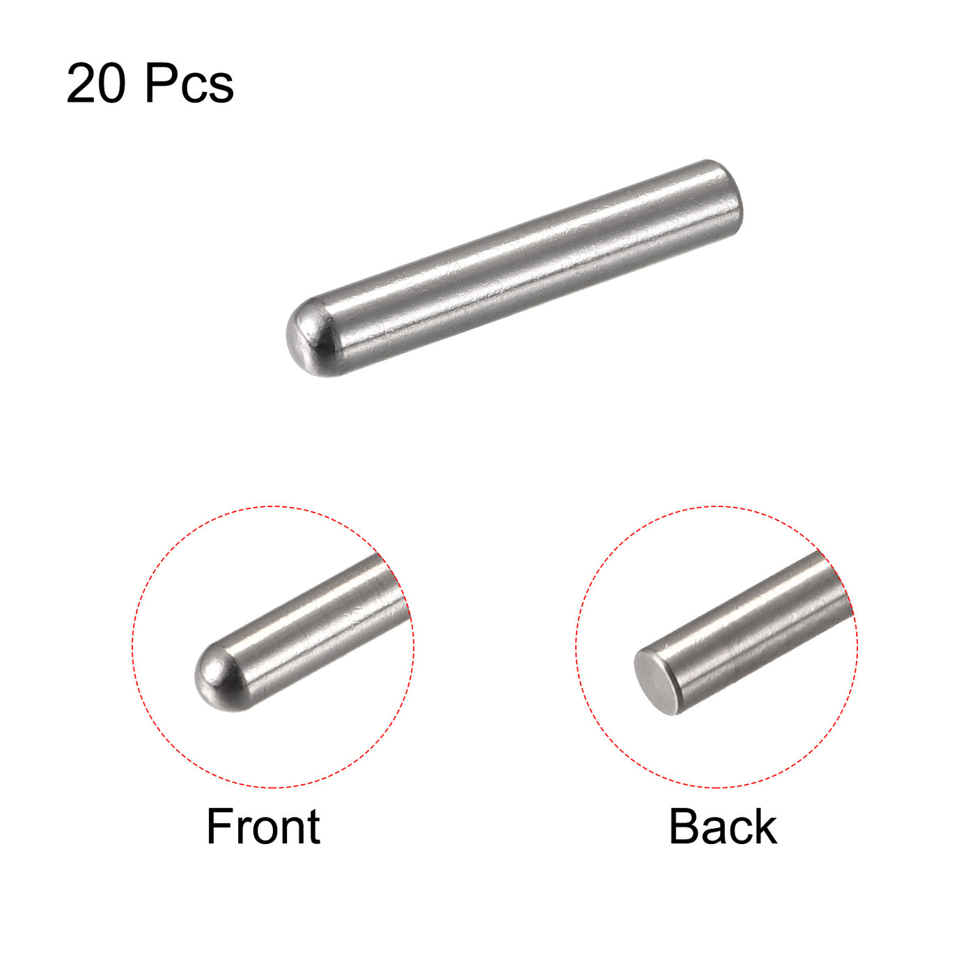 Harfington Dowel Pin 304 Stainless Steel Round Head Flat Chamfered End Pin Wood Bunk Bed Shelf Pegs Support Shelves Fasten Element