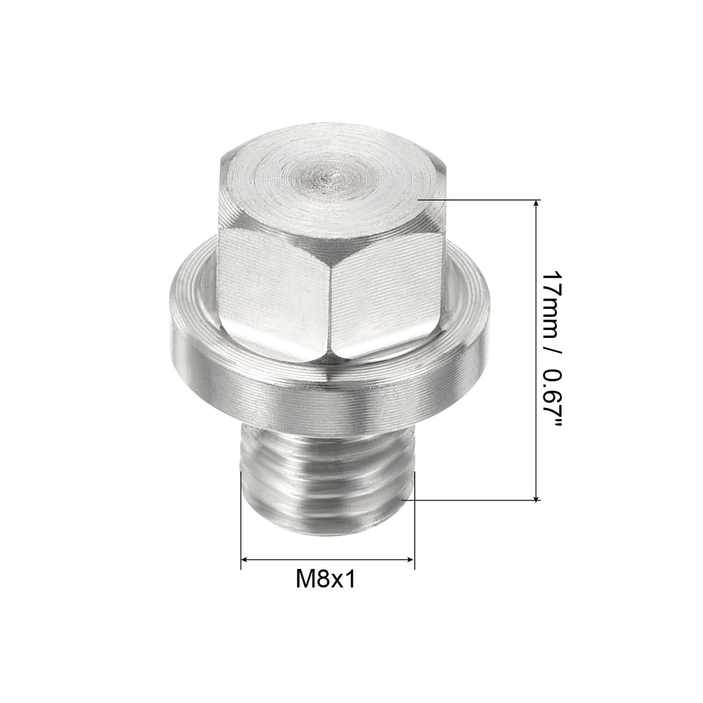 Harfington Male Plug, Waterproof Dustproof Stainless Steel Thread Hex Head Socket Solid Pipe Fitting