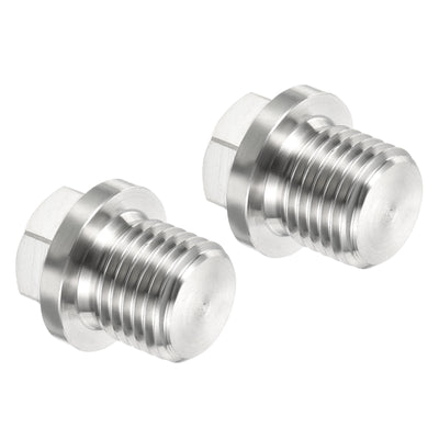 Harfington Male Plug, Waterproof Dustproof Stainless Steel Thread Hex Head Socket Solid Pipe Fitting