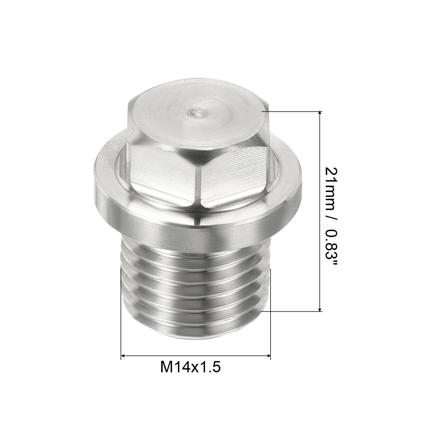 Harfington Male Plug, Waterproof Dustproof Stainless Steel Thread Hex Head Socket Solid Pipe Fitting