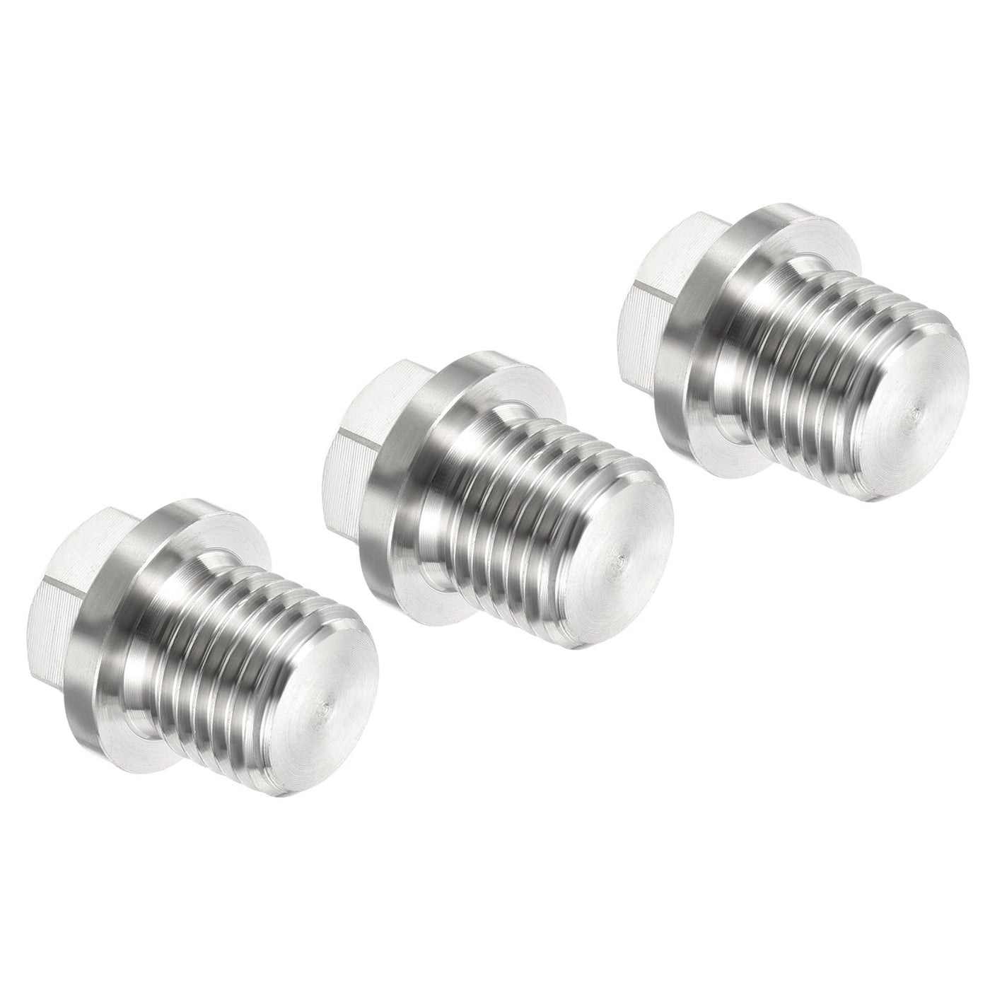 Harfington Male Plug, Waterproof Dustproof Stainless Steel Thread Hex Head Socket Solid Pipe Fitting