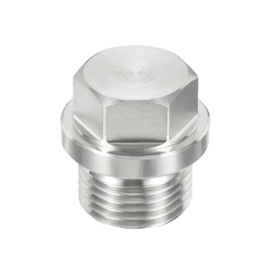 Harfington Male Plug, Waterproof Dustproof Stainless Steel Thread Hex Head Socket Solid Pipe Fitting