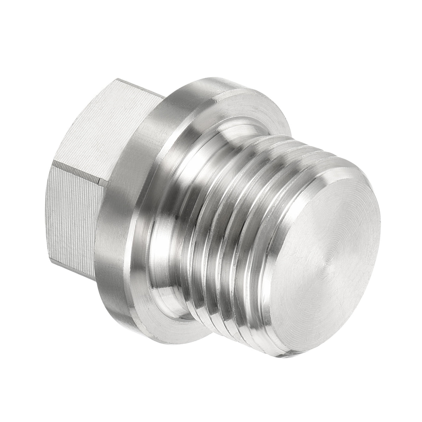 Harfington Male Plug, Waterproof Dustproof Stainless Steel Thread Hex Head Socket Solid Pipe Fitting