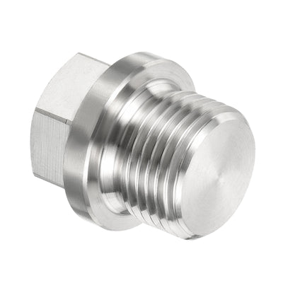 Harfington Male Plug, Waterproof Dustproof Stainless Steel Thread Hex Head Socket Solid Pipe Fitting