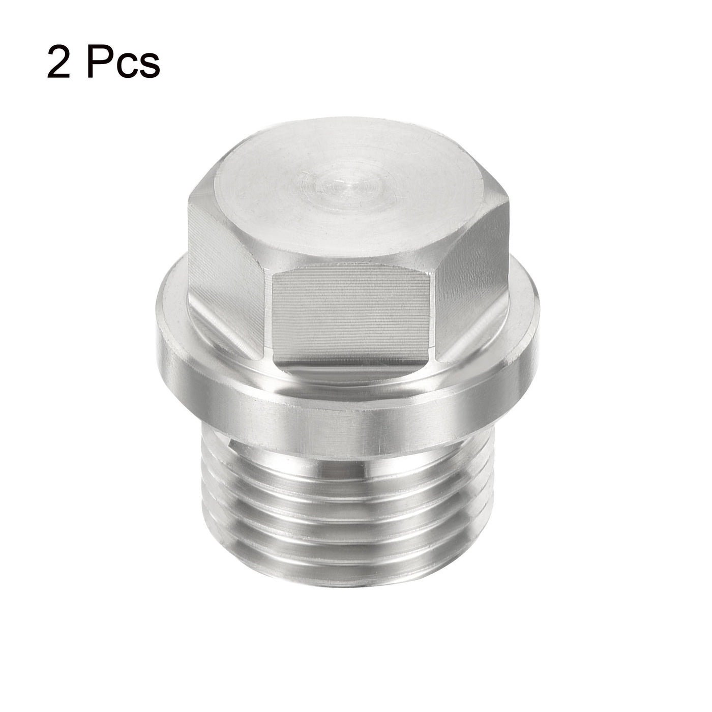 Harfington Male Plug, Waterproof Dustproof Stainless Steel Thread Hex Head Socket Solid Pipe Fitting