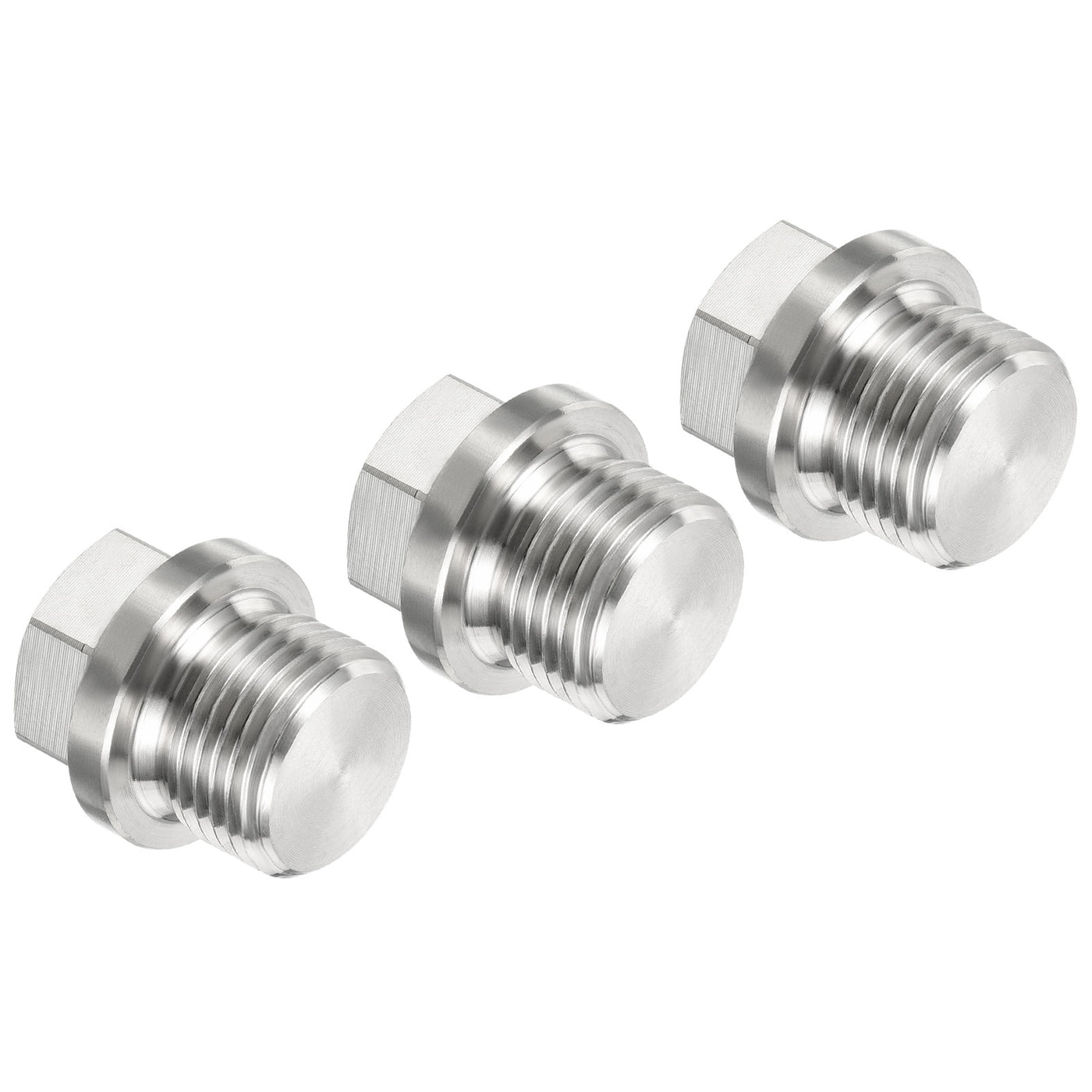 Harfington Male Plug, Waterproof Dustproof Stainless Steel Thread Hex Head Socket Solid Pipe Fitting