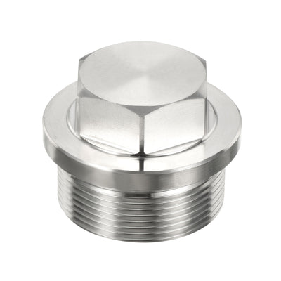 Harfington Male Plug, Waterproof Dustproof Stainless Steel Thread Hex Head Socket Solid Pipe Fitting