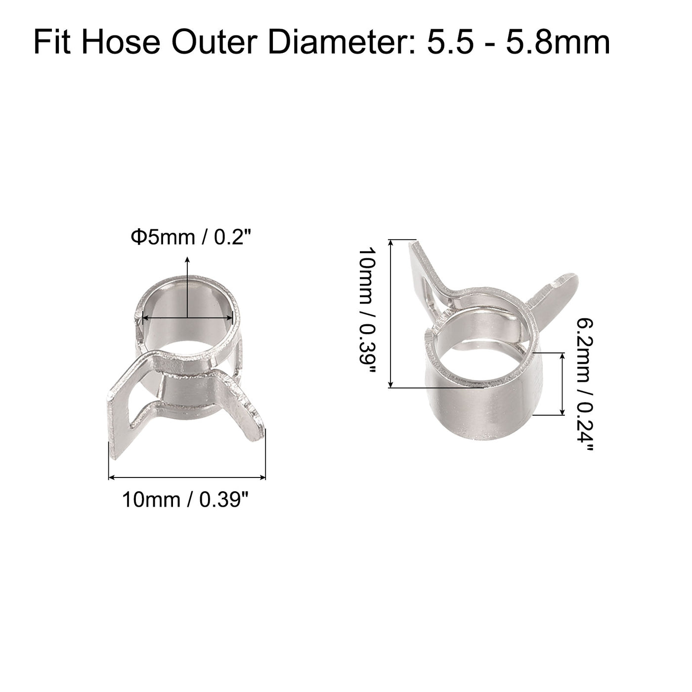 Harfington Spring Band Type Action Fuel/Silicone Vacuum Hose Pipe Clamp Low Pressure Air Clip Clamp