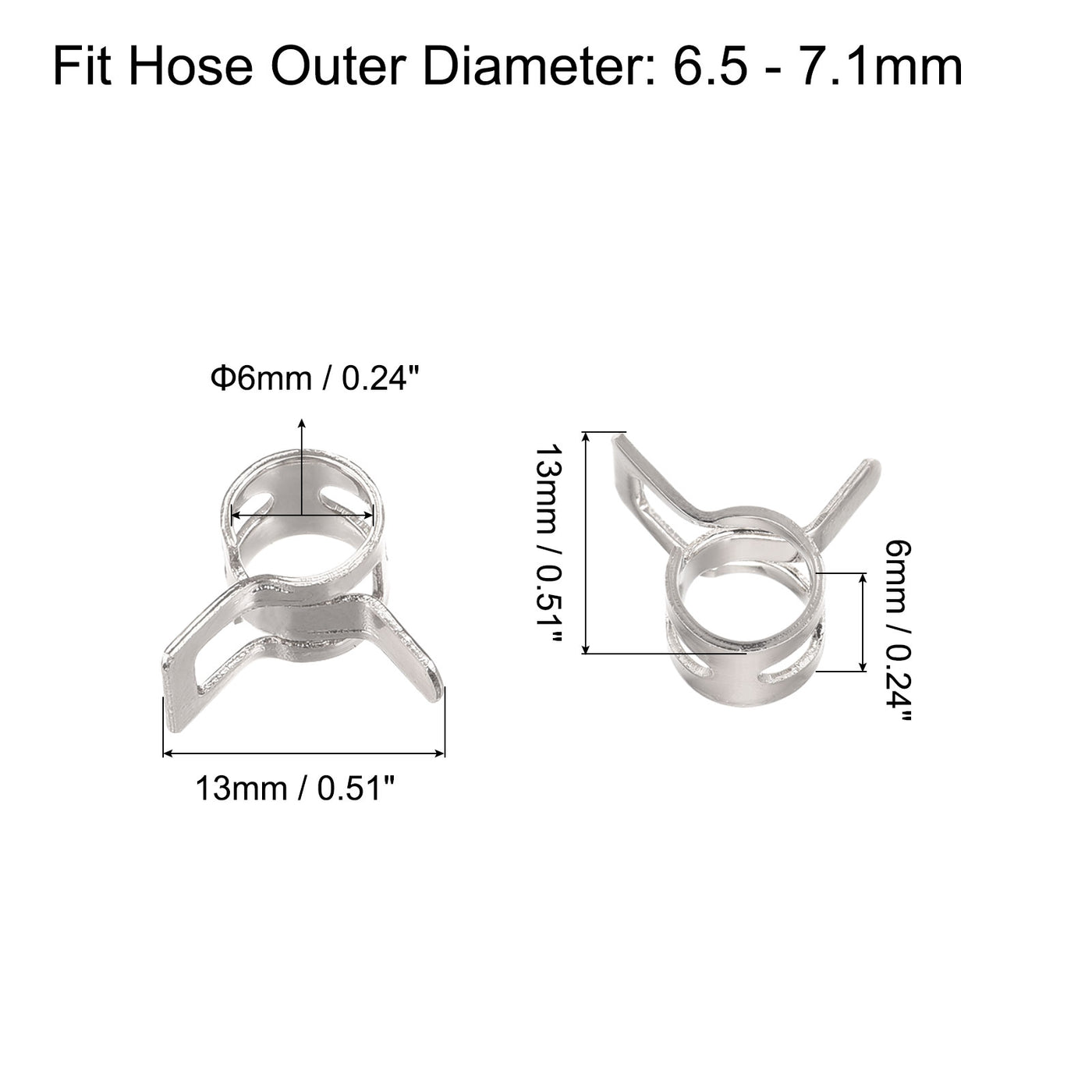 Harfington Spring Band Type Action Fuel/Silicone Vacuum Hose Pipe Clamp Low Pressure Air Clip Clamp