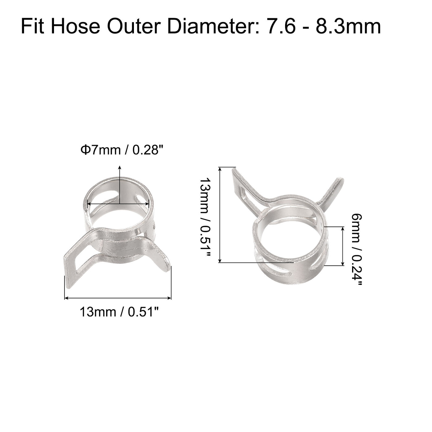 Harfington Spring Band Type Action Fuel/Silicone Vacuum Hose Pipe Clamp Low Pressure Air Clip Clamp