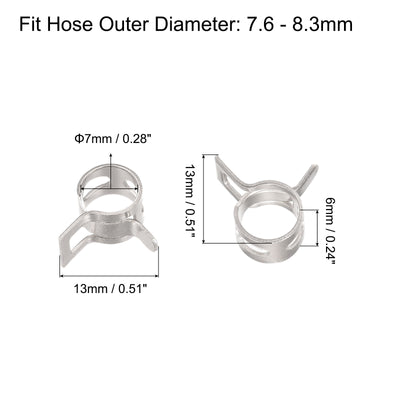 Harfington Spring Band Type Action Fuel Silicone Vacuum Hose Pipe Clamp, Low Pressure Air Clip Clamp