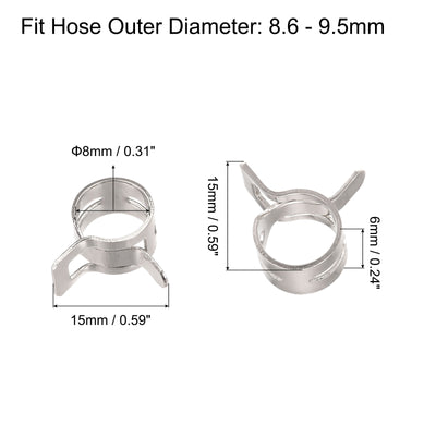 Harfington Spring Band Type Action Fuel/Silicone Vacuum Hose Pipe Clamp Low Pressure Air Clip Clamp