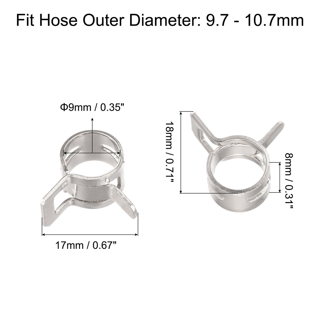 Harfington Spring Band Type Action Fuel/Silicone Vacuum Hose Pipe Clamp Low Pressure Air Clip Clamp