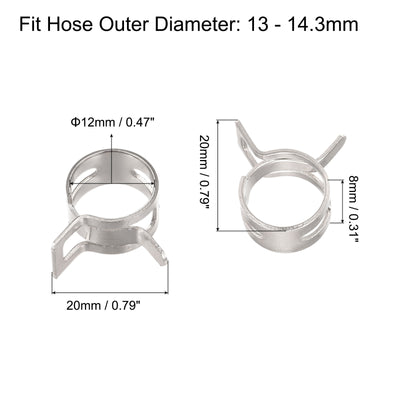 Harfington Spring Band Type Action Fuel/Silicone Vacuum Hose Pipe Clamp Low Pressure Air Clip Clamp