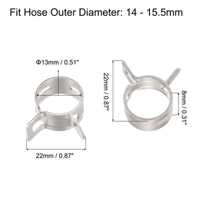 Harfington Spring Band Type Action Fuel/Silicone Vacuum Hose Pipe Clamp Low Pressure Air Clip Clamp