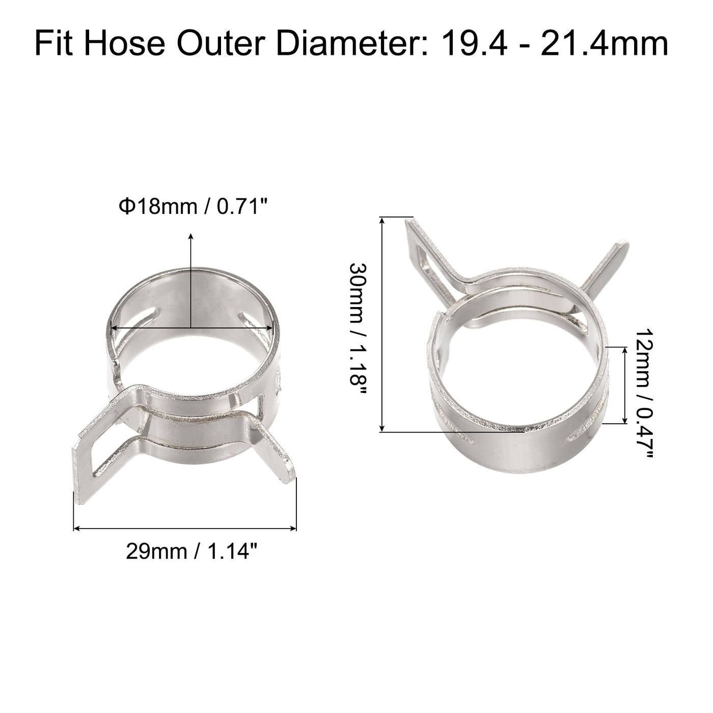 Harfington Spring Band Type Action Fuel/Silicone Vacuum Hose Pipe Clamp Low Pressure Air Clip Clamp