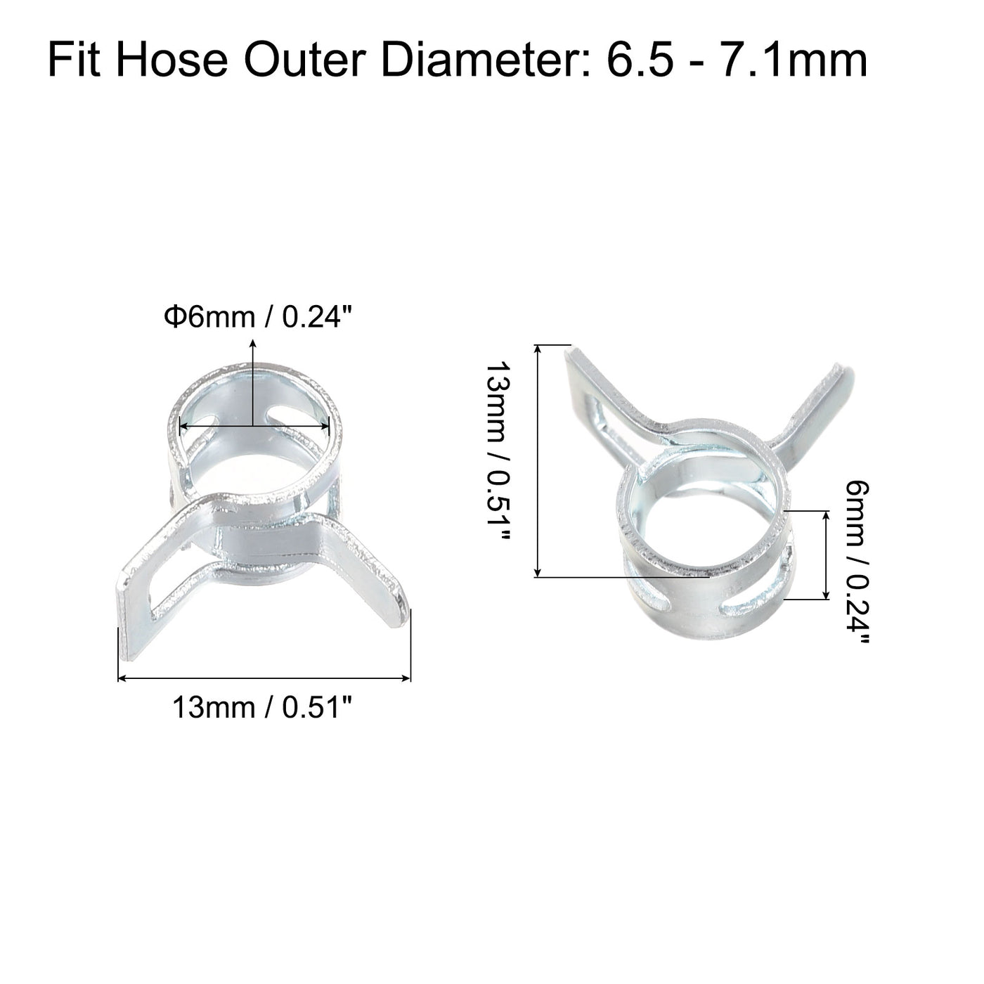 Harfington Spring Band Type Action Fuel/Silicone Vacuum Hose Pipe Clamp Low Pressure Air Clips Clamps