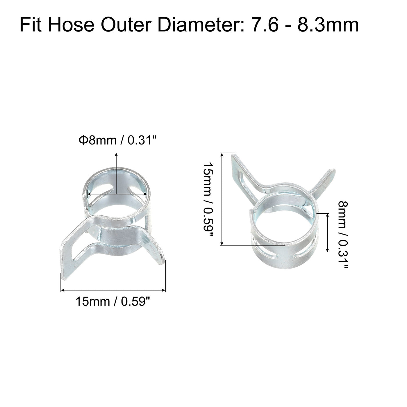 Harfington Spring Band Type Action Fuel/Silicone Vacuum Hose Pipe Clamp Low Pressure Air Clips Clamps