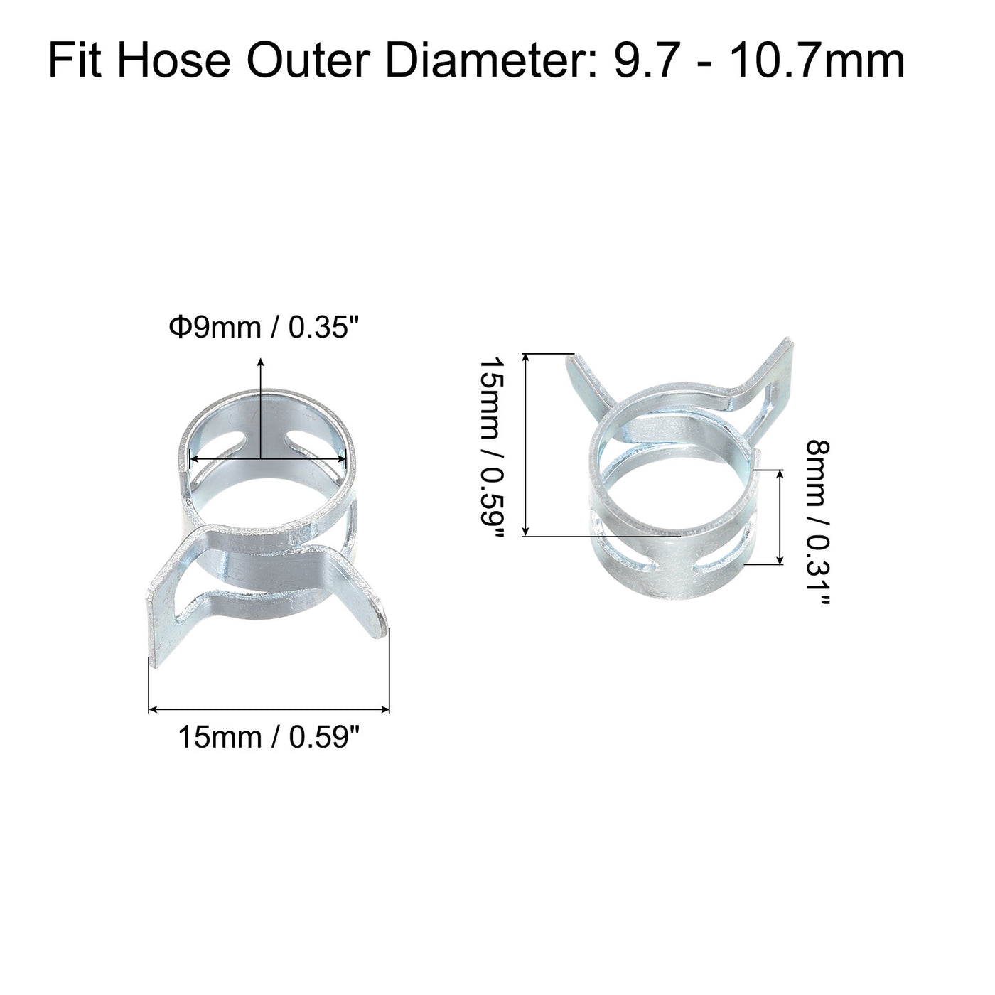 Harfington Spring Band Type Action Fuel/Silicone Vacuum Hose Pipe Clamp Low Pressure Air Clips Clamps