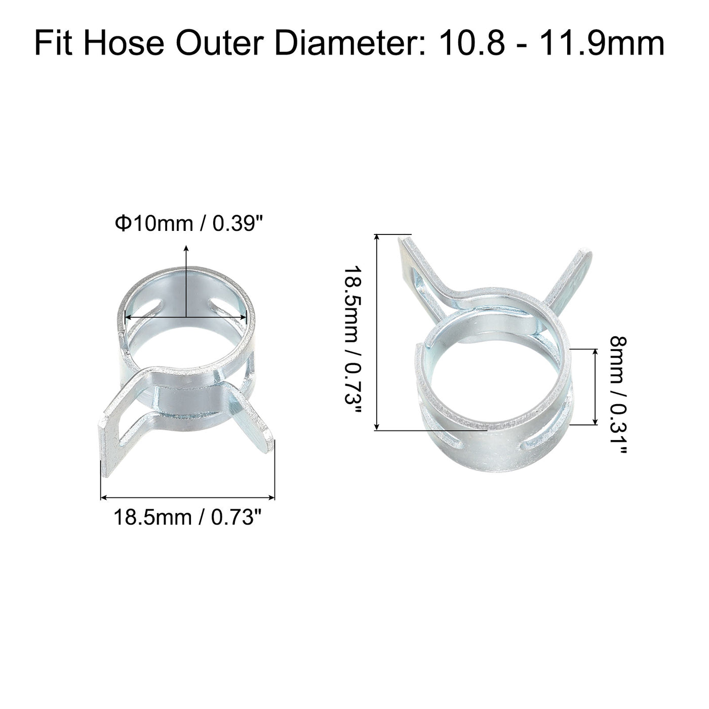 Harfington Spring Band Type Action Fuel/Silicone Vacuum Hose Pipe Clamp Low Pressure Air Clips Clamps